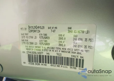 2008 Dodge Ram 1500 Slt from USA, damaged, VIN 1D7HA18298J102677